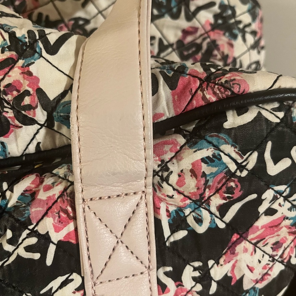 Betsey Johnson Black and‎ Pink Floral Travel Bag - Picture 4 of 11